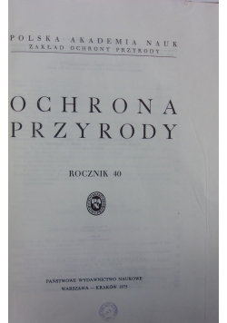 Ochrona przyrody rocznik 40