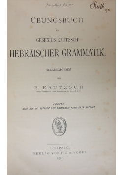 Hebraischer Grammatik, 1901 r,
