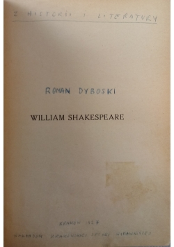 William Shakespeare, 1927 r.