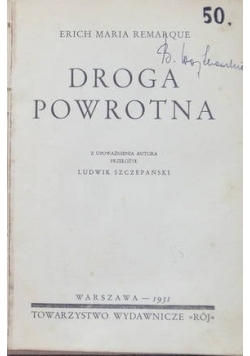Droga powrotna, 1931r