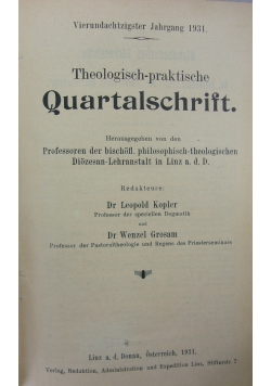Theologisch praktische Quartalschrift, 1931r.