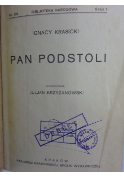 Pan Podstoli, 1927 r.
