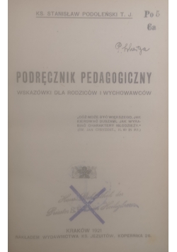 Podręcznik pedagogiczny 1921 r