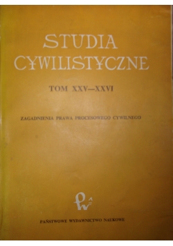Studia cywilistyczne, Tom XXV-XXVI