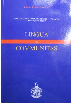 Lingua ac Communitas volume 26