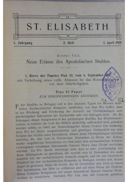 St Elizabeth 1928 - 32 1928 r