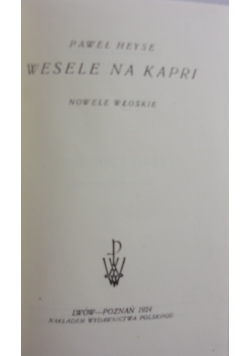 Wesele na Kapri 1924 r.