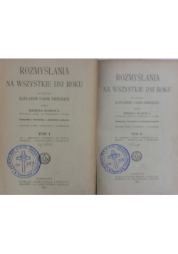 Rozmyślania na wszystkie dni roku, Tom I -II, 1907 r.