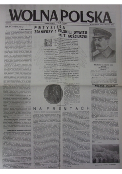 Wolna Polska ,reprint 1943 r. Nr 18 +Afisz