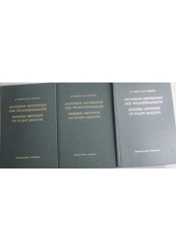 Modern methods of  plant analysis volume 1 2 3