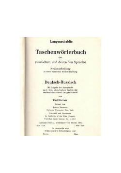 Taschenworterbuch der russischen und deutschen Sprache, 1911 r.
