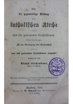 Ueber die gegenwartige Stellung, 1844 r.