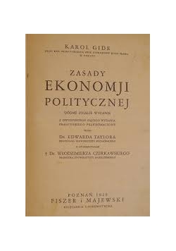 Zasady ekonomii politycznej, 1929r.