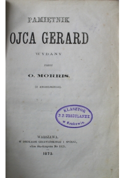 Pamiętnik Ojca Gerard 1873 r.