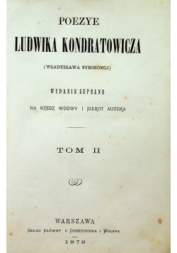 Poezye Ludwika Kondratowicza Tom II 1872 r.