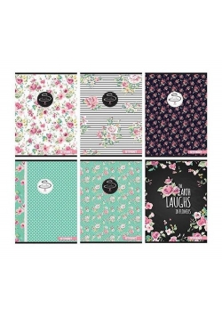 Zeszyt A4 Street Flowers w kratkę 54 kartki 10 sztuk mix