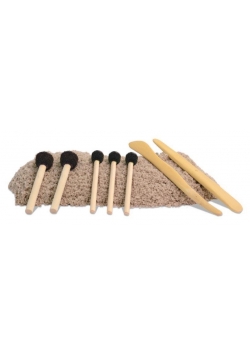 Zestaw pędzli gąbk. i drew. dłut do Kinetic Sand