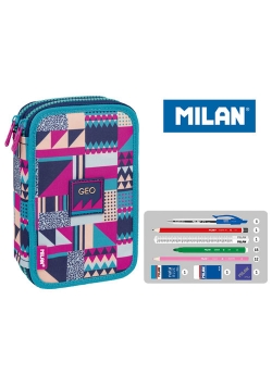 Piórnik MILAN 2-poziomowy z wyposażeniem NEW GEO róż