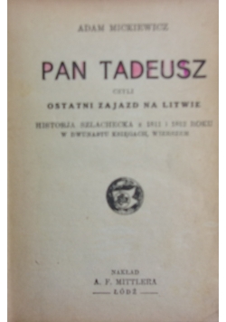 Pan Tadeusz, ok. 1929 r.