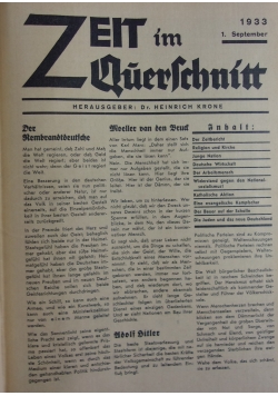 Zeit im Querschnitt, 1933r.