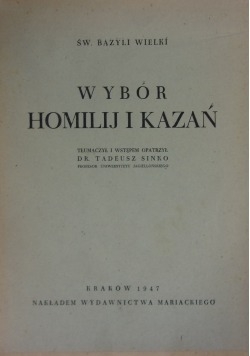 Wybór homilij i kazań, 1947r