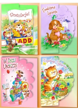 Karnet B6 brokat Urodziny dzieci 10 szt. mix