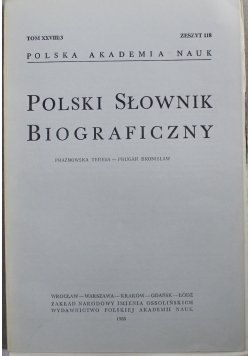 Polski Słownik Biograficzny  Tom XXVIII/3 zeszyt 118