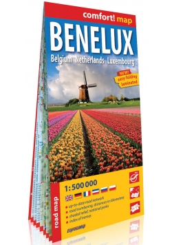 Benelux Belgia Holandia Luksemburg; laminowana mapa samochodowa 1:500 000