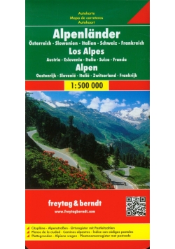 Alpy - Austria Słowenia Włochy Szwajcaria Francja, mapa drogowa 1:500 000