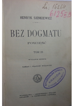 Pisma Henryka Sienkiewicza, XXIII, tom III