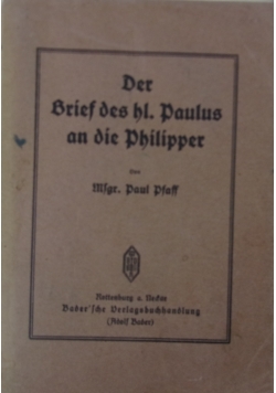 Der Brief des Hl Paulus an die Philipper, 1931r.