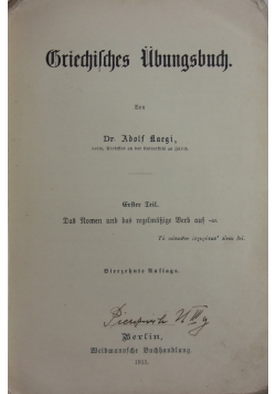 Griechilches Ubungsbuch