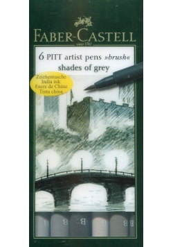 Pisaki Pitt artist pens brush 6 kolorów szarości
