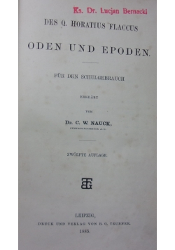 Oden und Epoden ,1885 r.