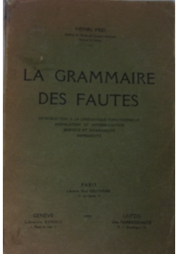 La Grammaire des Fautes, 1929 r.