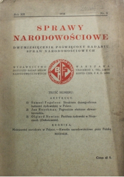 Sprawy Narodowościowe 1938 r