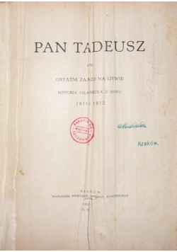 Pan Tadeusz, ok.1930 r.