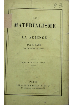 Le Materialisme et La Science 1883 r.