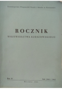 Rocznik Województwa Rzeszowskiego. Rok IV
