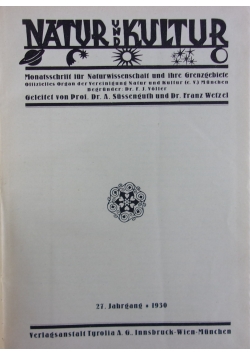 Natur und Kultur, 1930 r.