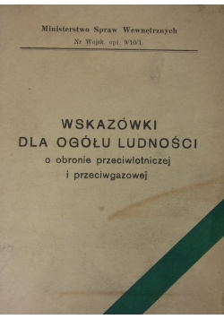 Wskazówki dla ogółu Ludności, 1939 r.