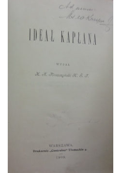 Ideał kapłana, 1898 r.