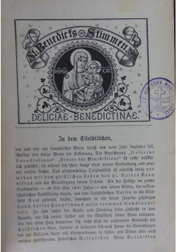 St. Benedicts-Stimmen, 1886 r.