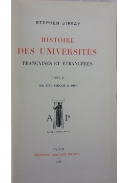 Historie des universites, 1935 r.