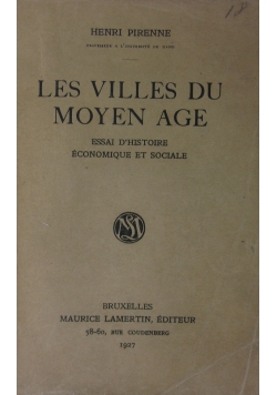 Les Villes du mayen age, 1927r.