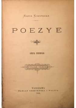 Poezye Serya Pierwsza : wydanie trzecie, rok 1888