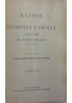 Kazania roczne odświętne, 1884 r.