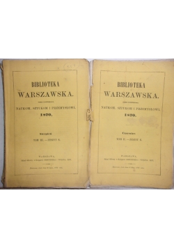 Biblioteka warszawska, tom II-III, 1870 r.