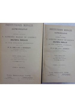 Institutiones Morales Alphonsianae, zestaw 2 książek, 1934 r.