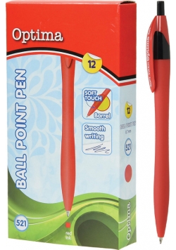 Długopis OPTIMA Soft Touch 521 czerwony 12 sztuk